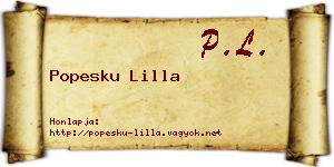 Popesku Lilla névjegykártya
